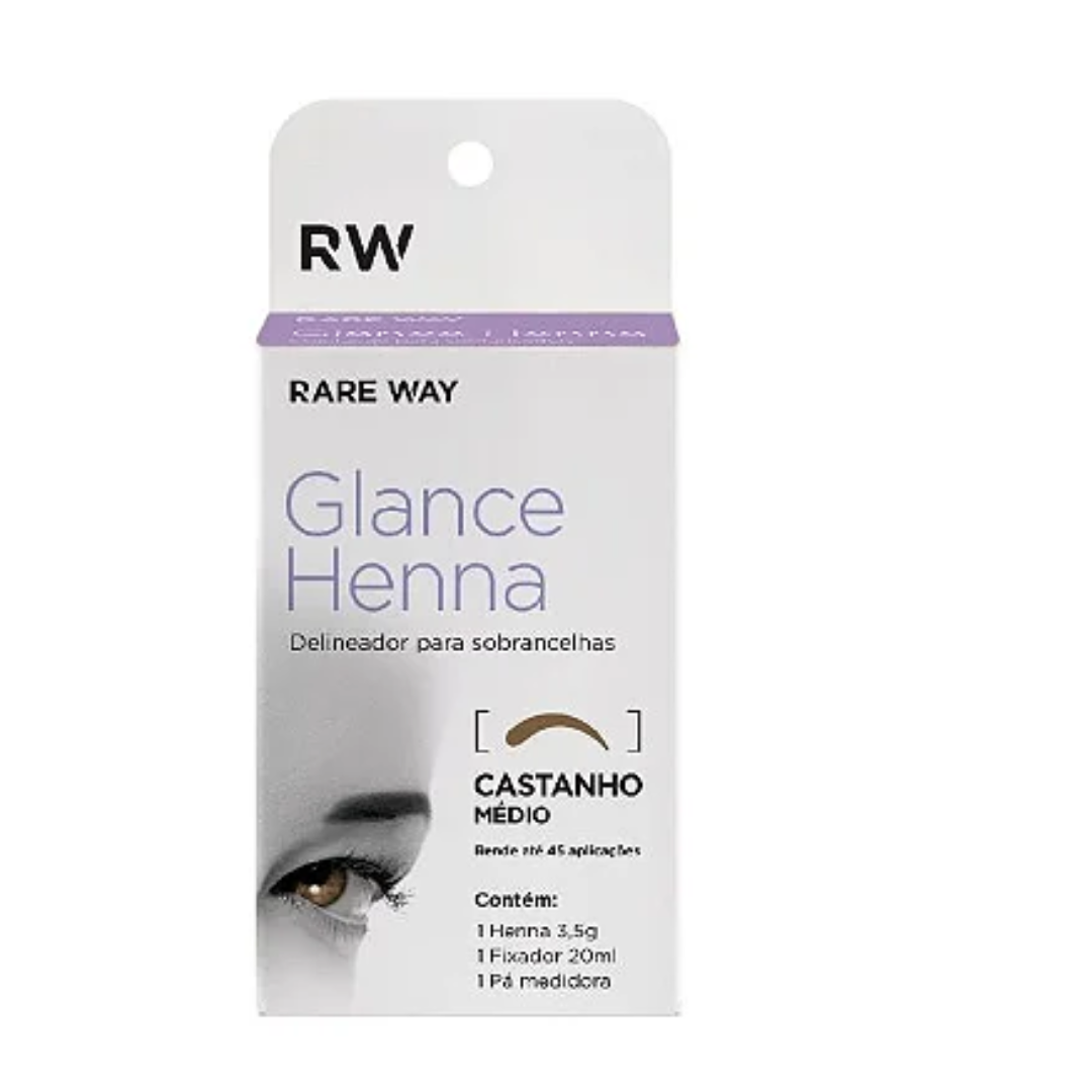 Rare Way Glance Henna Delineador para Sobrancelhas: Castanho Médio (3,5g)